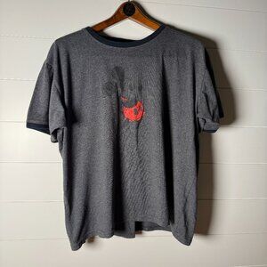 Mickey Mouse Disneyland Resorts Short Sleeve Gray w/ Black Trim T-Shirt Sz Large